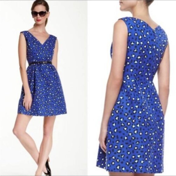 Kate Spade New York Dawson Cyber Cheetah Dress in Blue - Picture 1 of 7